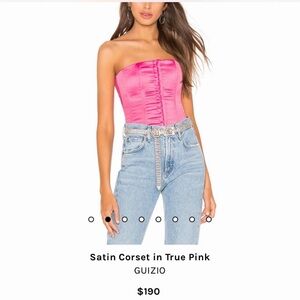 Danielle guizio pink satin corset